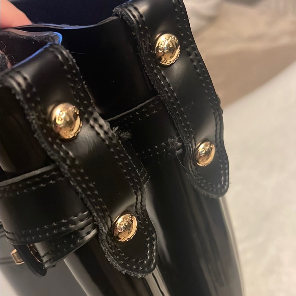 COACH TARA Black Rain rubber Boots with turn lock detail - Picture 5 of 12